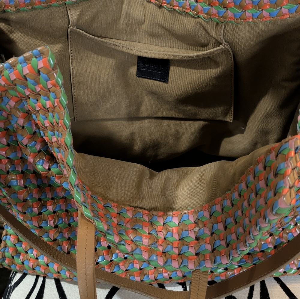 RARE Clare V Simple Tote Natural Multi Rattan - Picture 7 of 7
